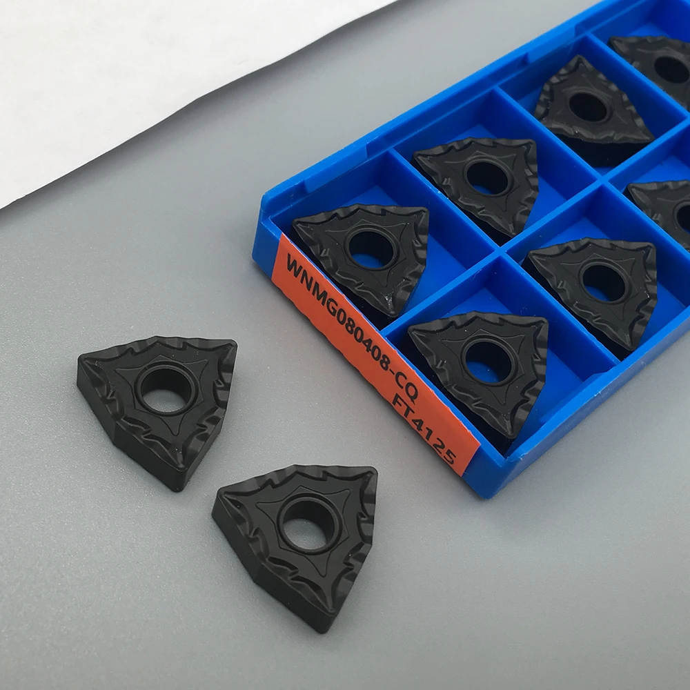 

10 шт. WNMG080408 CQ FT4125 для токарного станка, обработка стальных деталей, внешний твердосплавный инструмент для обработки деталей вращения, встав...