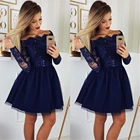 Длинное нарядное платье для выпускного вечера с открытыми плечами платье для выпускного вечера мини-платье выше колена с рукавами для выпускного вечера встречи выпускное длинное вечернее платье трапециевидной формы с аппликацией из фатина с блестками