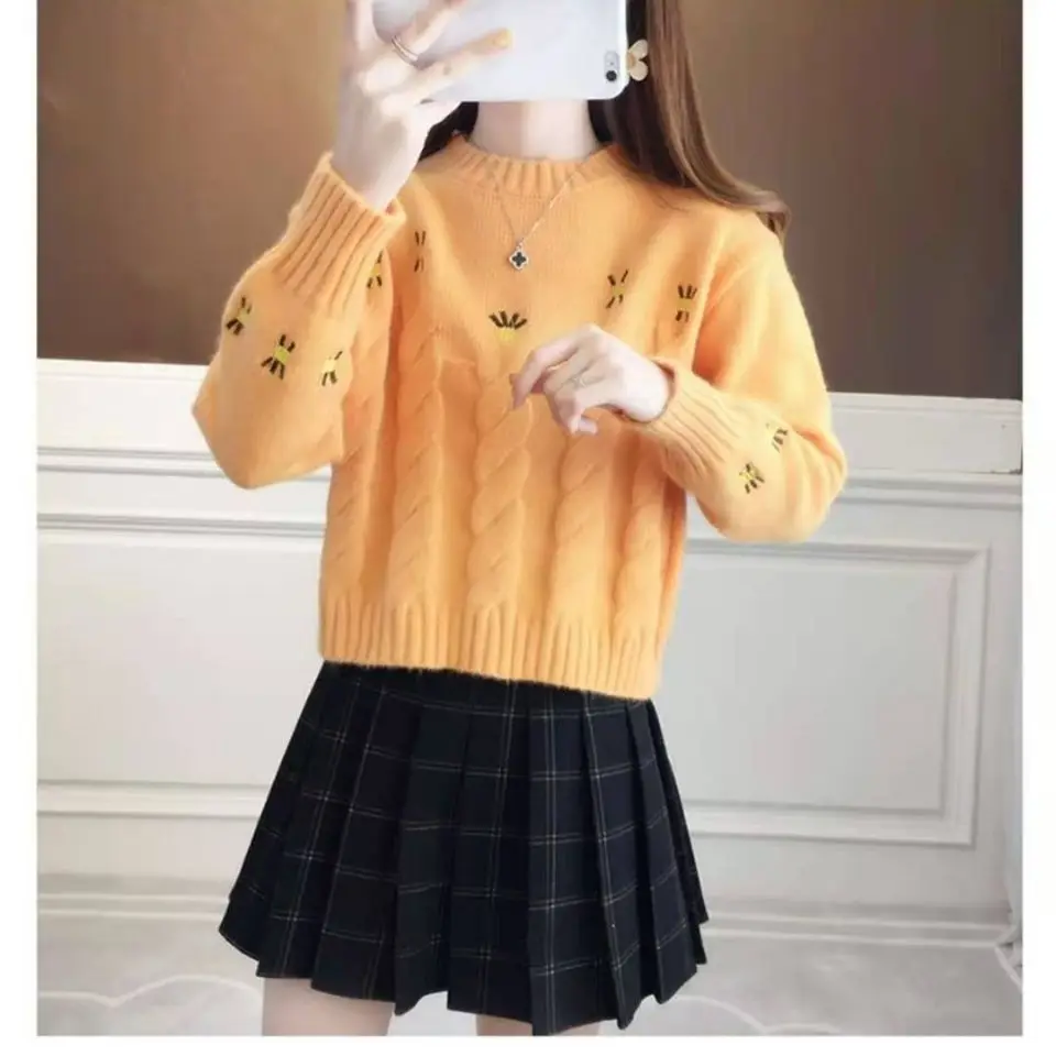 

Knitted Sweater for Women 's Autumn and Winter 2021 New Base Coat for Women 's Top