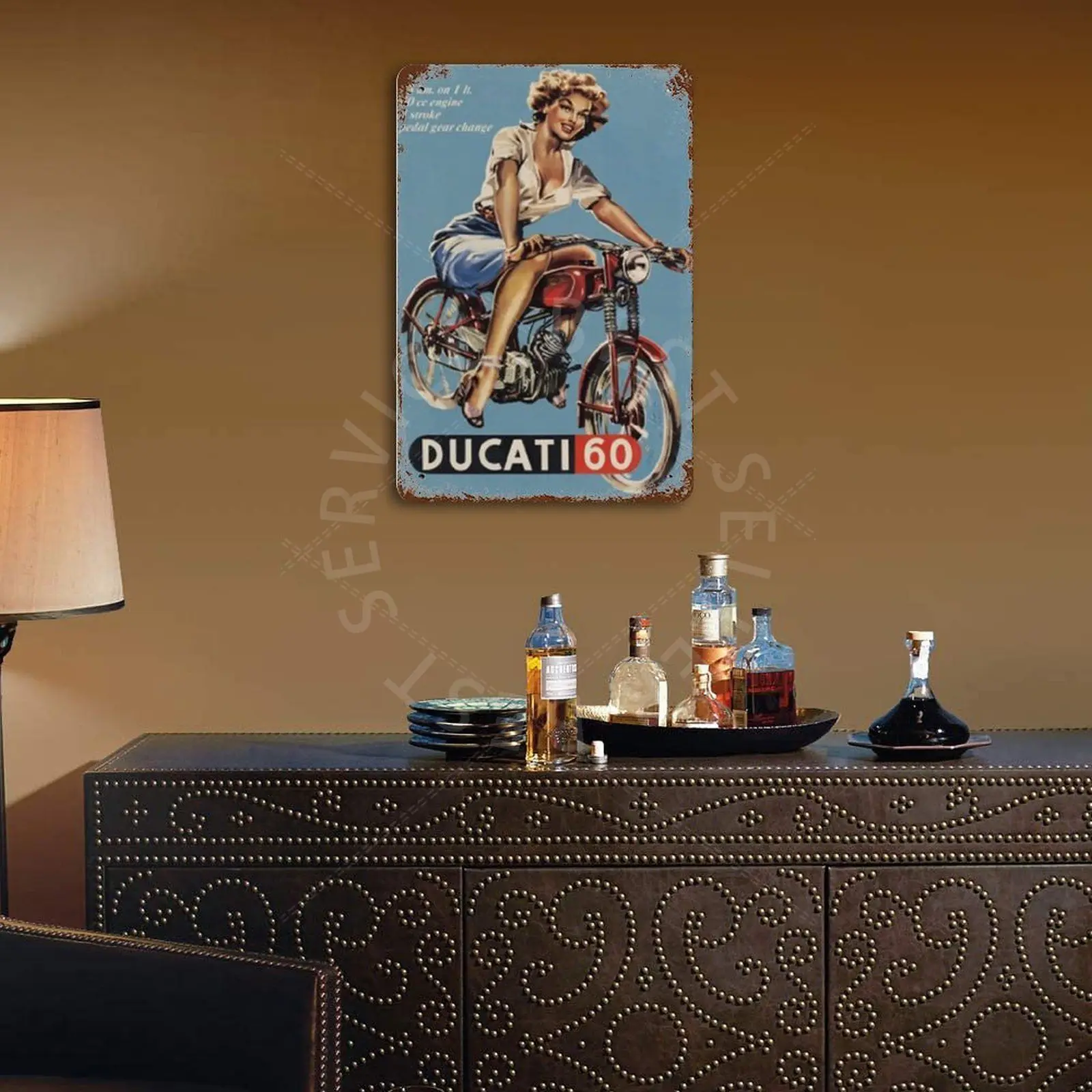 

Motorcycle Pinup Vintage Metal Tin Sign Retro Poster Home Bar Decoration Iron Painting Pub Club Industrial Dcor