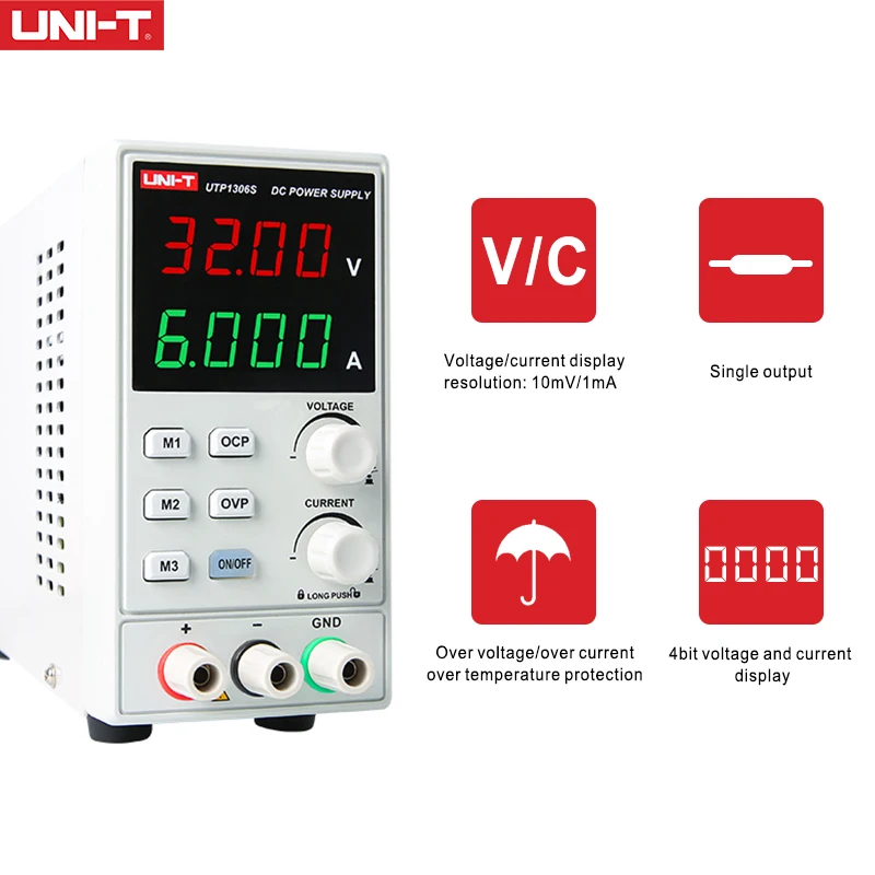 

UTP1306S Switching DC Power Supply Voltage Regulator Stabilizers Digital Display LED 0-32V 0-6A Laboratory Instrument