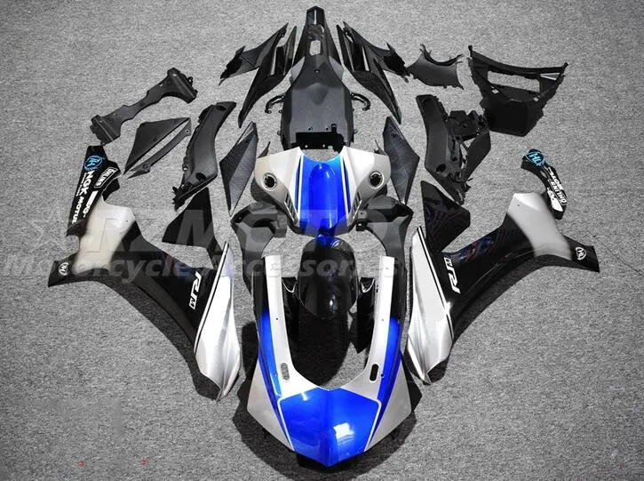 

4 подарка, литьевая пресс-форма, новый комплект обтекателей из АБС-пластика для YAMAHA YZF-R1 2015 2016 2017 15 16 17 18 r1, черный и серебристый, на заказ