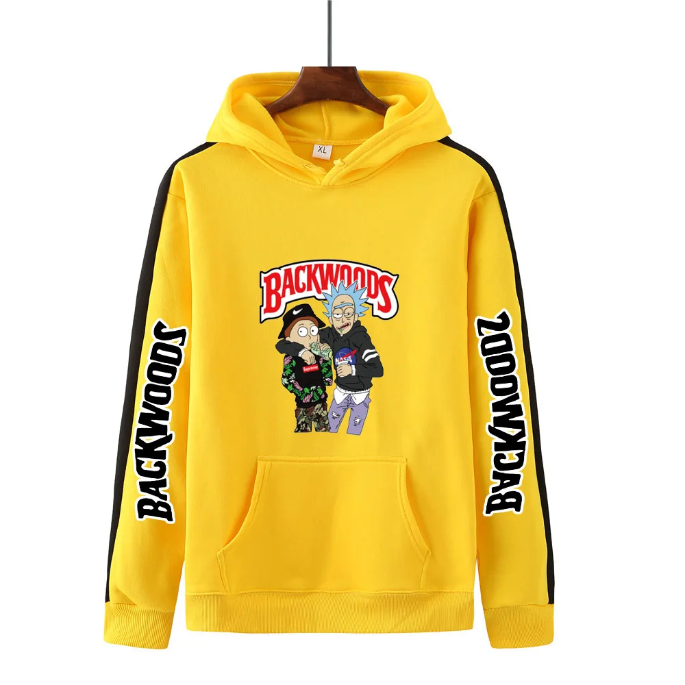 

Sweatshirt Men's Backwoods Stitching Printed Pullover Hoodie Fashion Street Shirt Wear Korean Style Clothing Ladies Fashion Top