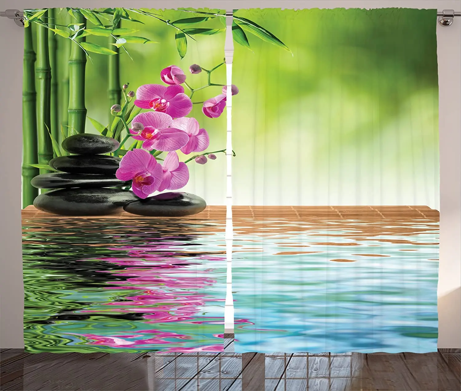 

Спа декора стен в детской комнате окна Шторы s цветок орхидеи камень восточную культуру, оздоровительный Гостиная декоративная занавеска д...