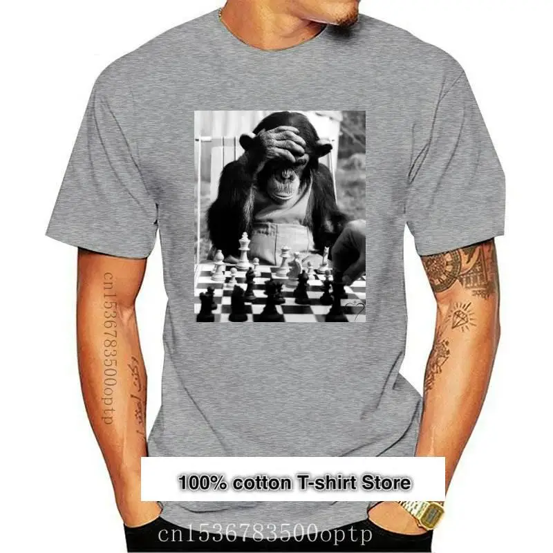 

Camiseta divertida de mono, jugador de ajedrez, nueva