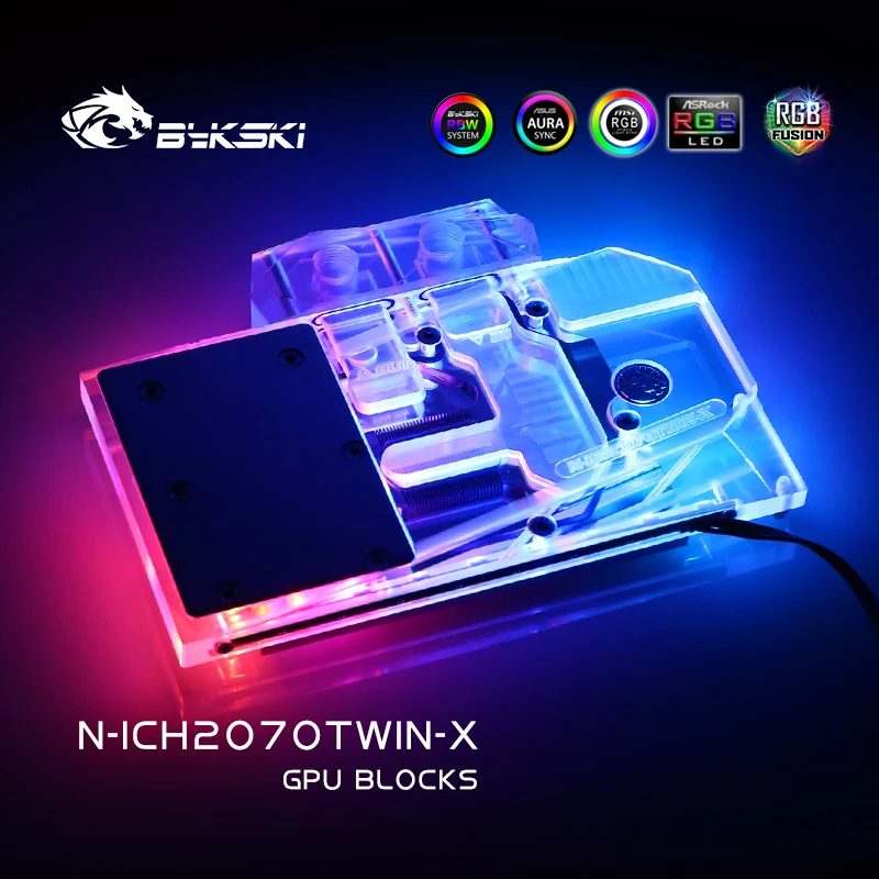 

Bykski Gpu Water Cooling Block use for Inno3D RTX 2060 Twin X2 / Full Cover Copper Radiator Block/3PIN 5V A-RGB / 4PIN 12V RGB