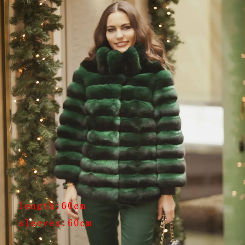 TOPFUR New Natural Real Rex Rabbit Fur Coat Women Winter Luxury Long Jacket 2021 Thick Warm Fashion Chinchilla Fur Coats Female
