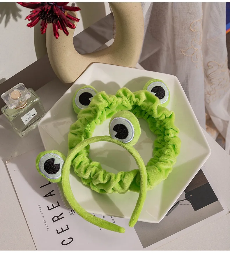 

ncmama Cute Cartoon Frog Hair Bands Funny Makeup Headband Wide-brimmed Elastic Hairbands Kawaii Girls Headwear Accessories