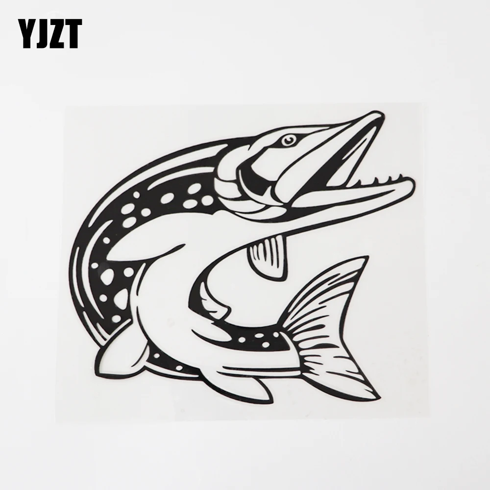 

YJZT 14,9 см × 12,4 см личность жестокий зверь рыба-Наклейка Виниловые наклейки на машину 13D-0996