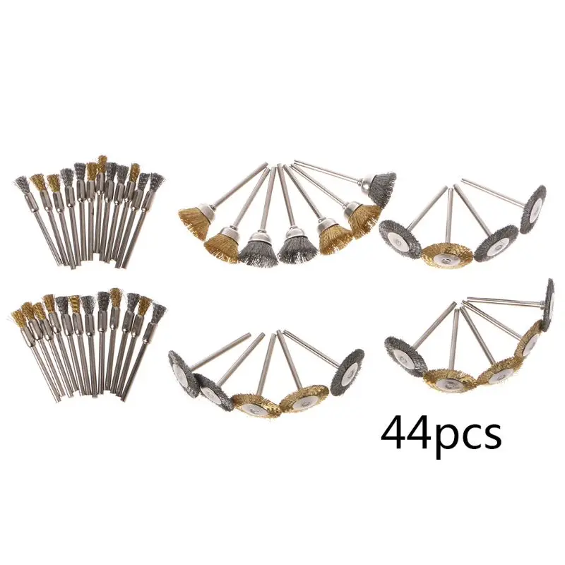 

44 шт., Набор щеток из латунной проволоки, 1/8 дюймов (3 мм)
