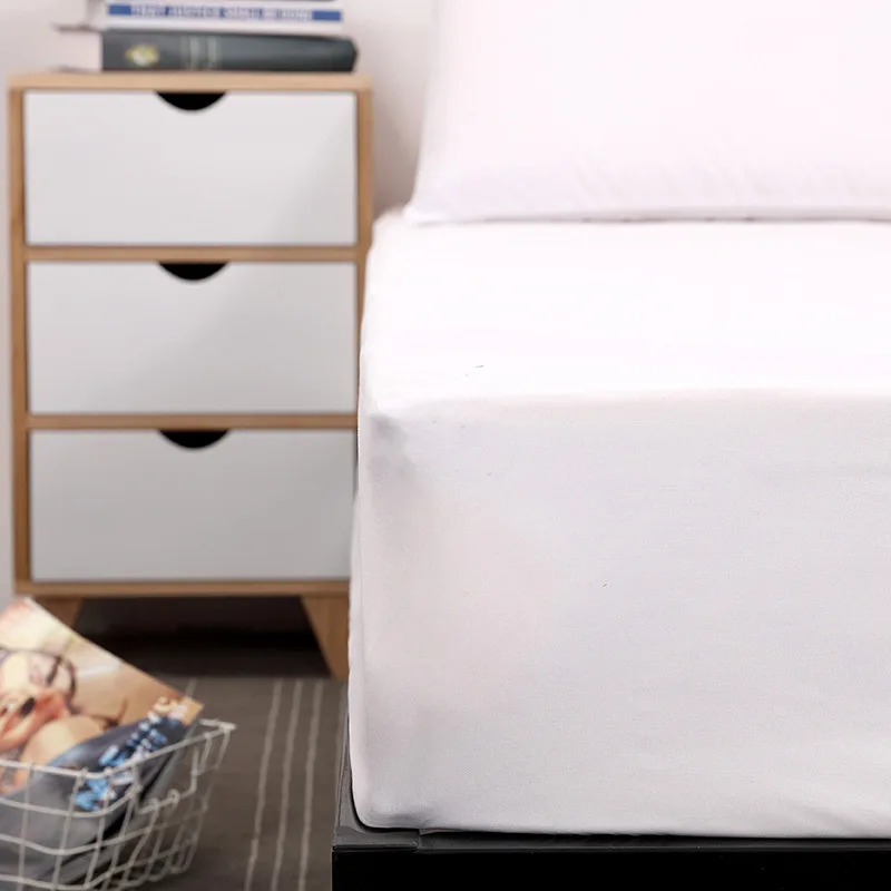 Эластичный однотонный чехол для матраса Белый защитный матрас с защитой от
