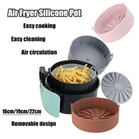 airfryer baking tools reusable silicone pot oven baking basket pizza plate grill pot kitchen cake cooking tool accessories