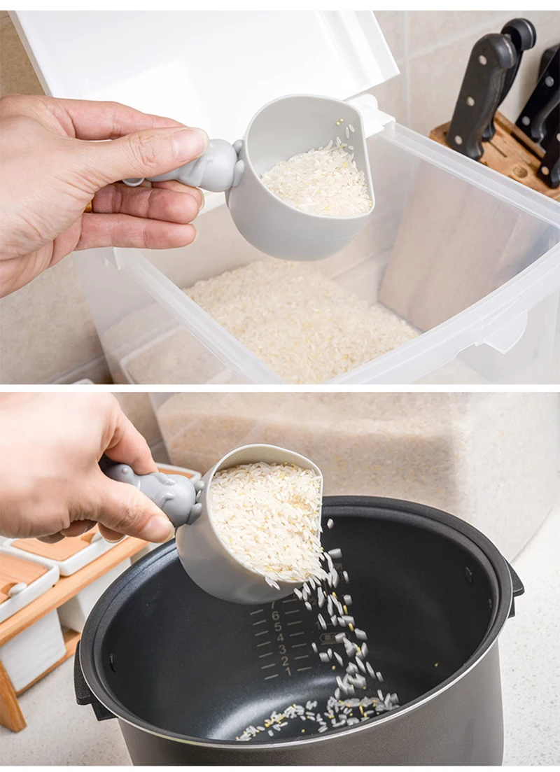 

Simple Fashion Mouse Shape Rice Measuring Cup Water Spoon Cereal Rice Shovel Scoop Creative Home Kitchen Measuring Cups Jugs