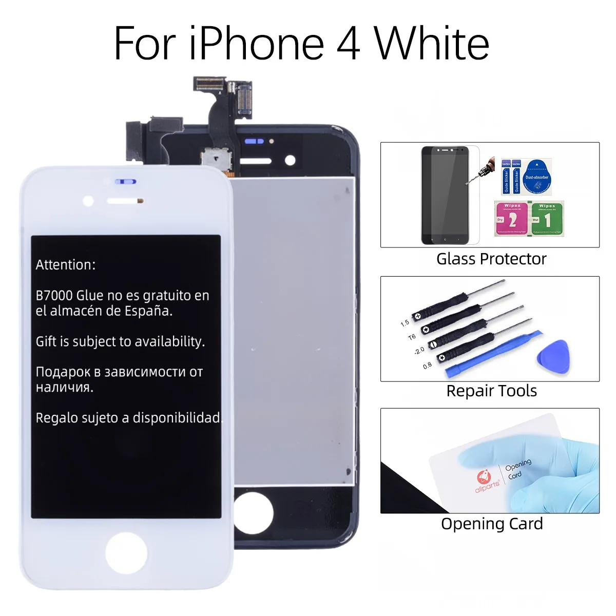 AAA OEM Дисплей для iPhone 5S LCD в сборе с тачскрином на рамке For iPhone 5 LCD for iPhone 4 4S 5C черный белый - Цвет: White for 4G