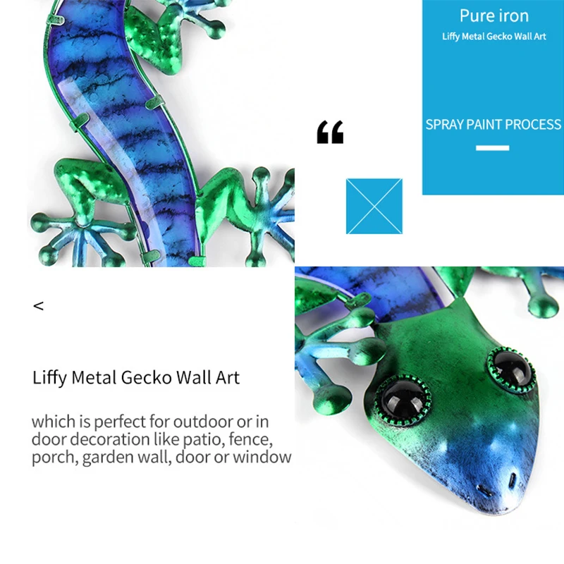 

Wall-mount Gecko Statues Craft Animales for Garden Decoration Outdoor Statues Accessories Animales Wall Statues Home Ornament