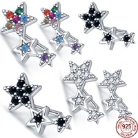 2021 new hot 925 silver earrings variety of colors star shape earrings fine jewelry for women gift