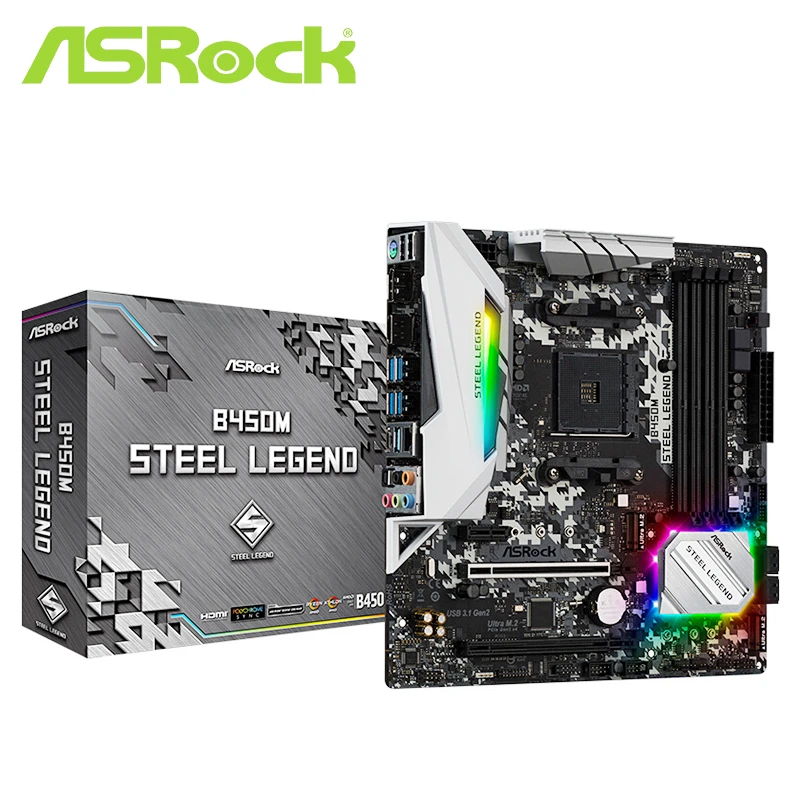 Комплект материнской платы Asrock B450M B450 с процессором Ryzen 5 2600 AM4|Материнские платы| |