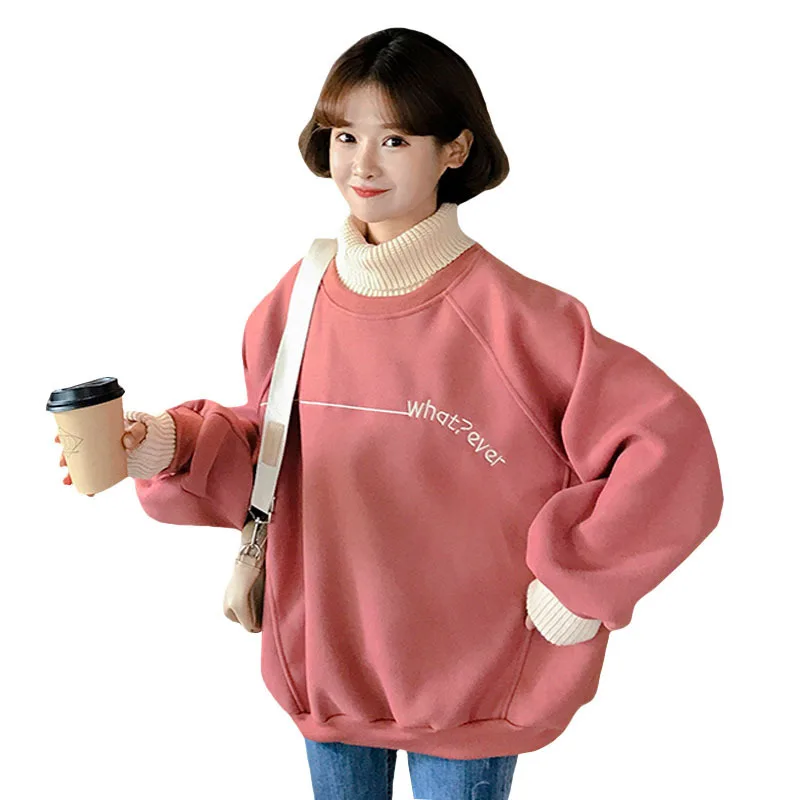 

Autumn/winter 2020 ins tide hat fake two bag loose show thin wool high collar plus velvet jacket woman