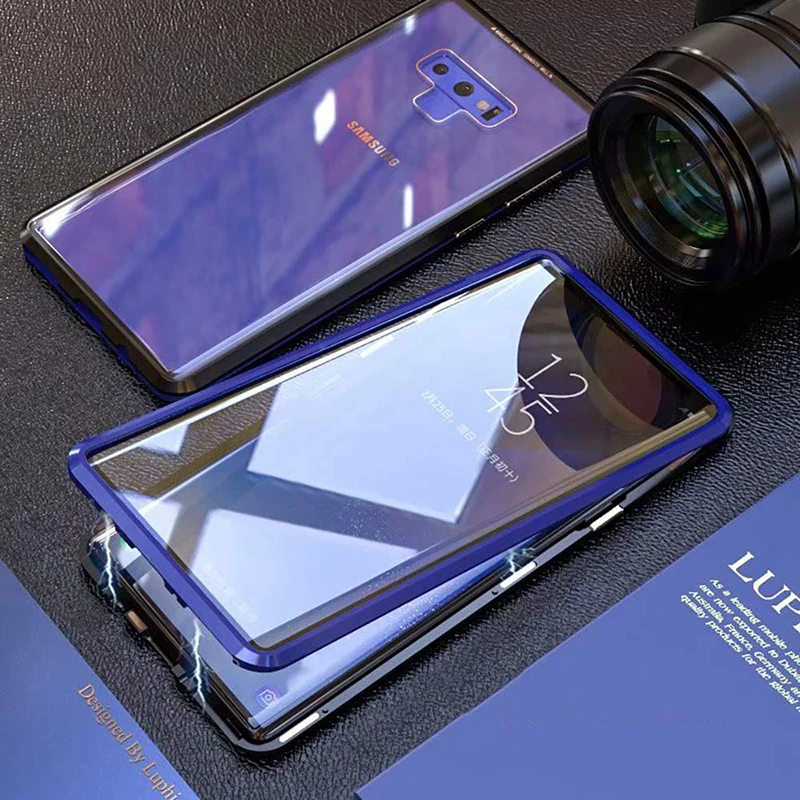 Магнитный поглощающий металлический чехол s для samsung Galaxy Note 9 чехол двустороннее стекло для samsung Galaxy Note 9 Note8 чехол