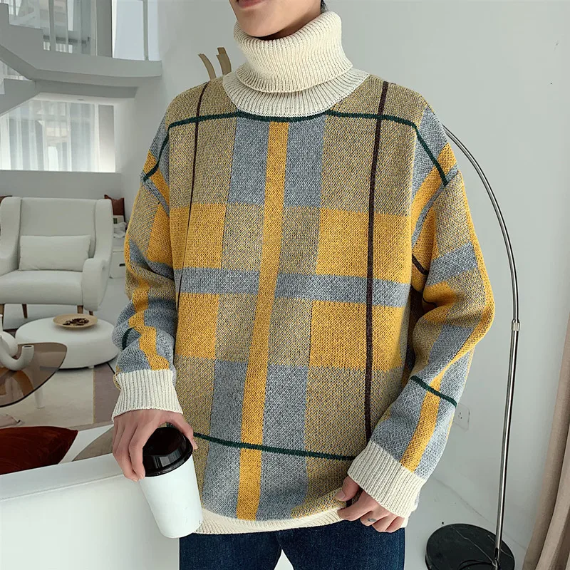 2019 зимние мужские трусы с квадтратным принтом пальто кашемировый свитер толстый