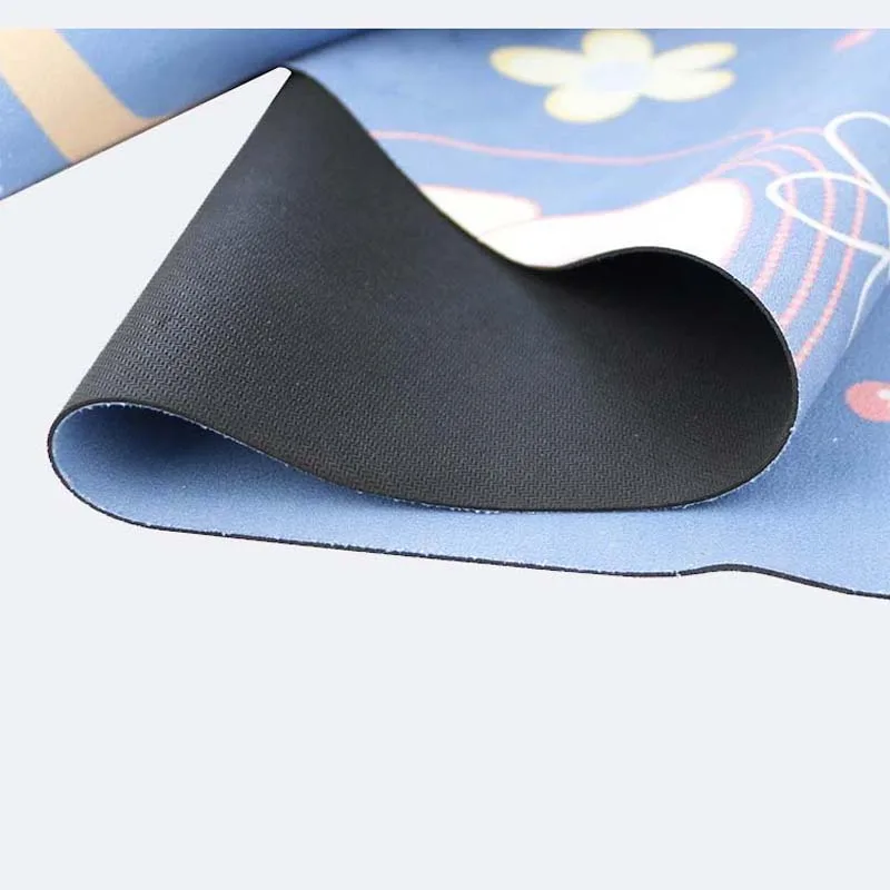 저렴한 비 슬립 요가 매트 스웨이드 스포츠 비 슬립 컬러 인쇄 슬리밍 운동 매트 체육관 여행 필라테스 휴대용 접는 휘트니스 매트