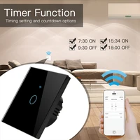 2021 3 colors wifi smart wall switch 10a tempered glass touch remote control switch wifirf433 control european smart switch