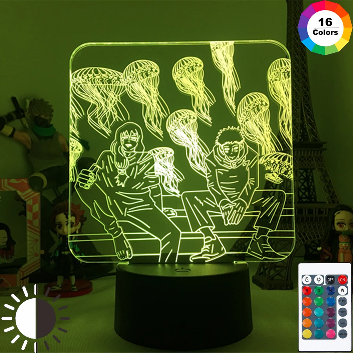 

Акриловый ПВХ аниме juютсу Kaisen свет Satoru Gojo праздничный подарок манга украшение для детской спальни 3D настольная лампа Модель Satoru Gojo