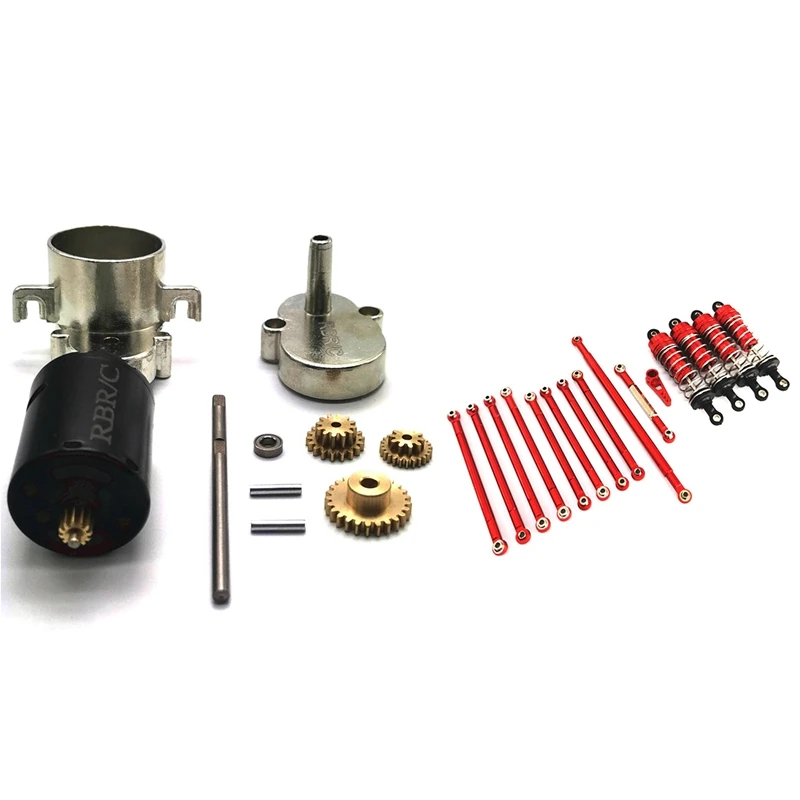 

Коробка передач для WPL D12 1/10 RC, коробка передач с для MN86S MN86 1/12 RC автомобильный Тяговый стержень, рулевой стержень, комплект амортизаторов