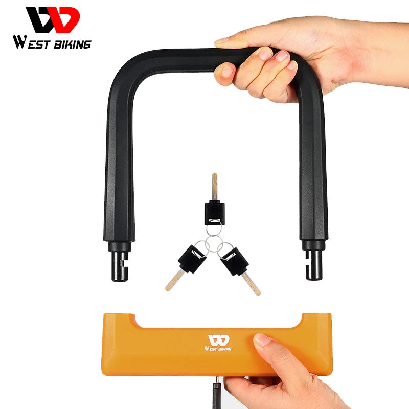 

WEST BIKING Bicycle U Lock MTB Road Bike Safety Anti-theft Chain Lock With 3 Keys Motorcycle Cycling Lock Bicycle Accessories