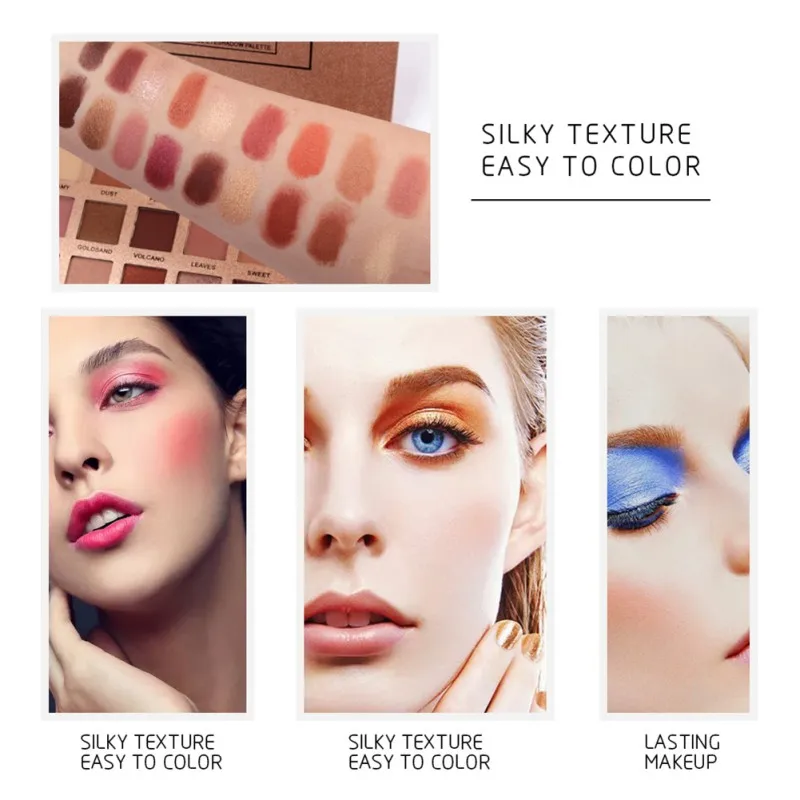 18 цветов мерцающие тени для век блестящие матовые Палитра с 6 кистями макияжа MKXJ |
