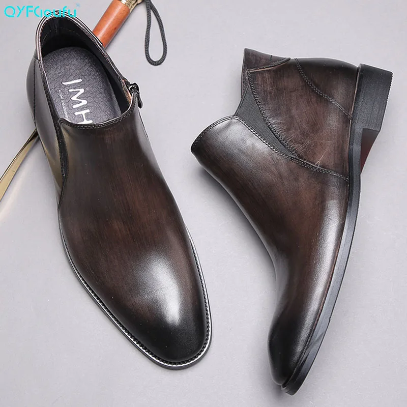 QYFCIOUFU новые высококачественные роскошные Брендовые мужские ботинки из