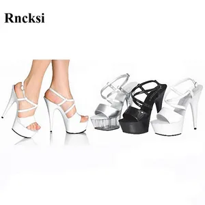 Rncksi New Sexy Straps Women Spring Fashion Shoes High-heeled Sandals 15 cm High Heels Wedding With Platform Pole Dance Sandals