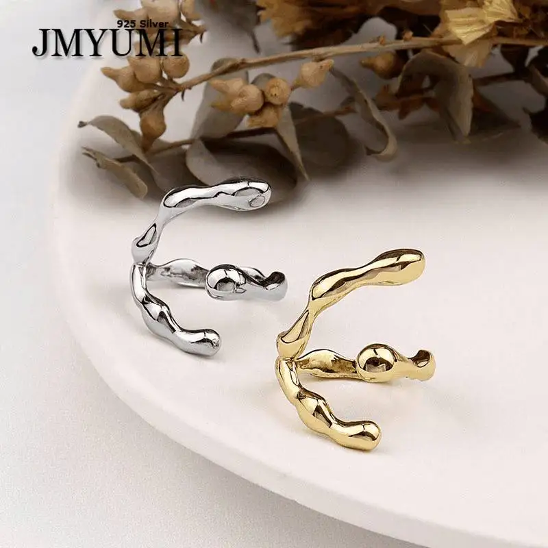 

JMYUMI 925 пробы Серебряное геометрическое текстурное кольцо для женщин необычное искусственное кольцо для простоты
