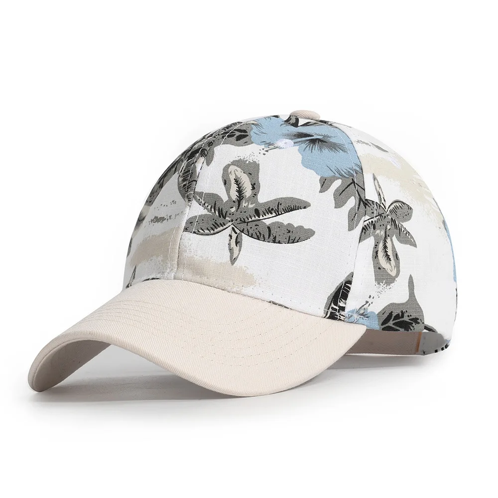 

2021 Women's Baseball Cap Solid Printed Woman Hat Shade Sport Hat Outdoor Stretch Cotton Baseball Cap Flowers Printed Hat