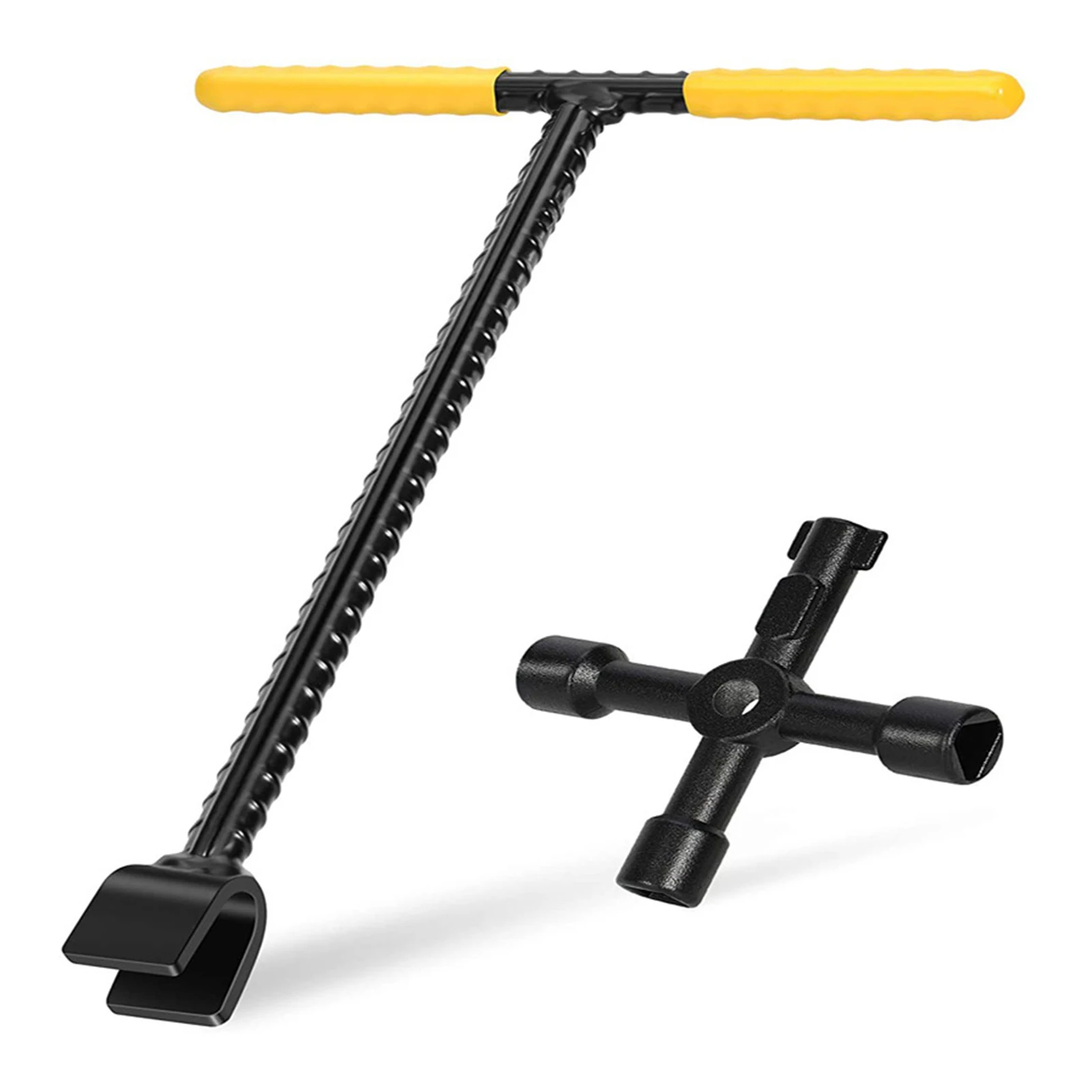 

Water Meter Wrench 4-way Multifunctional T-shaped Handle Tool Suitable For Valves Of Electricity Water Gas Trains Cabinets