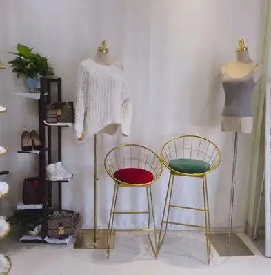 Барное кресло Скандинавское железное искусство простая и стильная спинка сетка