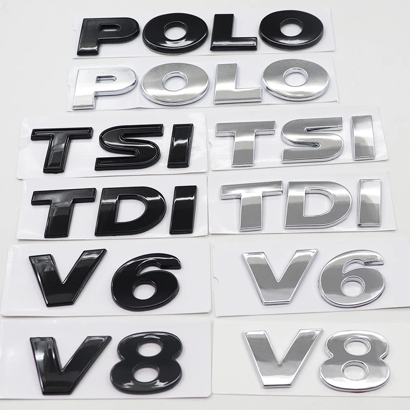 1 шт. ABS 3D POLO TDI TSI V6 V8 Автомобильный логотип буквенная наклейка на заднюю дверь