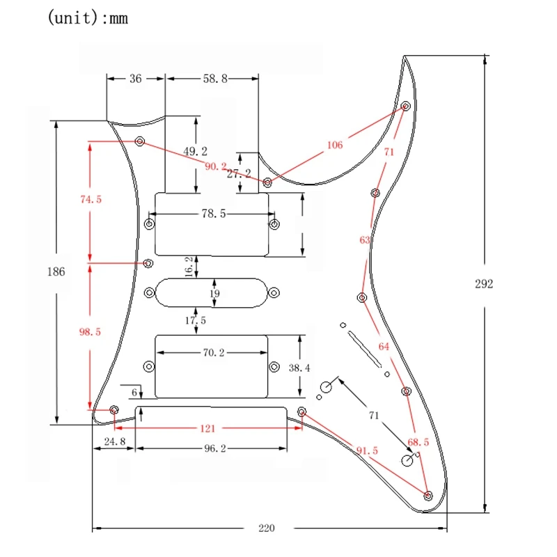 

Metal Aluminum 10 Holes HSH Guitar Pickguard Anti-Scratch Plate for Electric Guitar Replacement Accessories