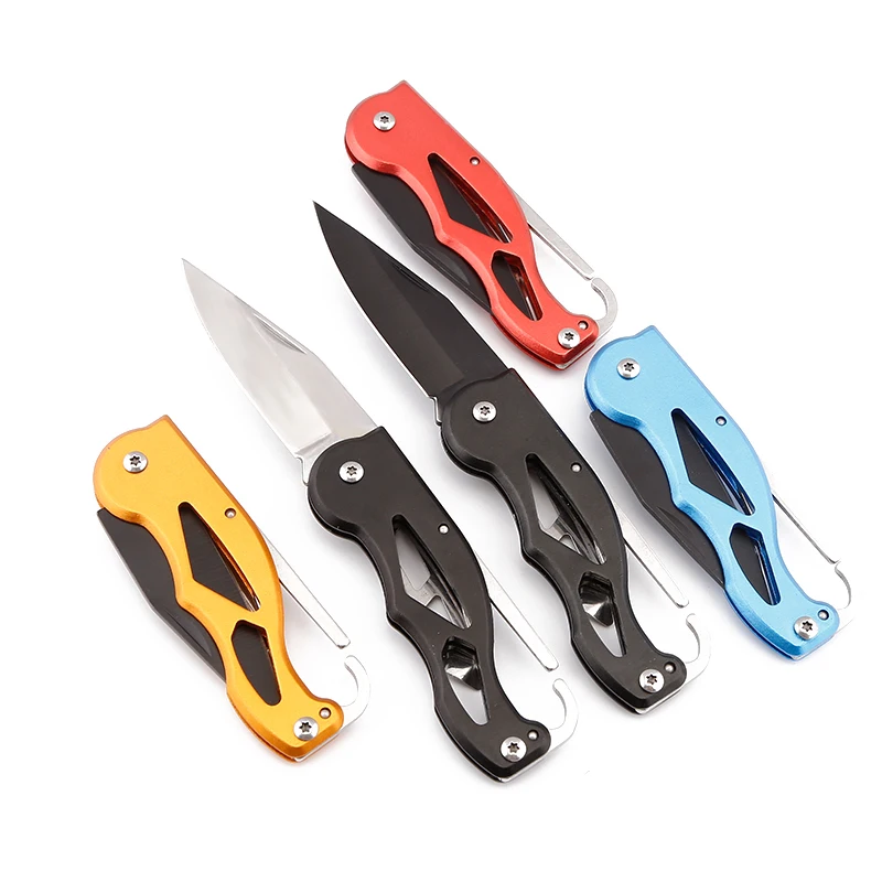 

6.50'' Folding Pocket Knife Keychain Outdoor Survival Tactical Knife 440C Blade Camping Hiking Hunting Knives Self-defense Tools