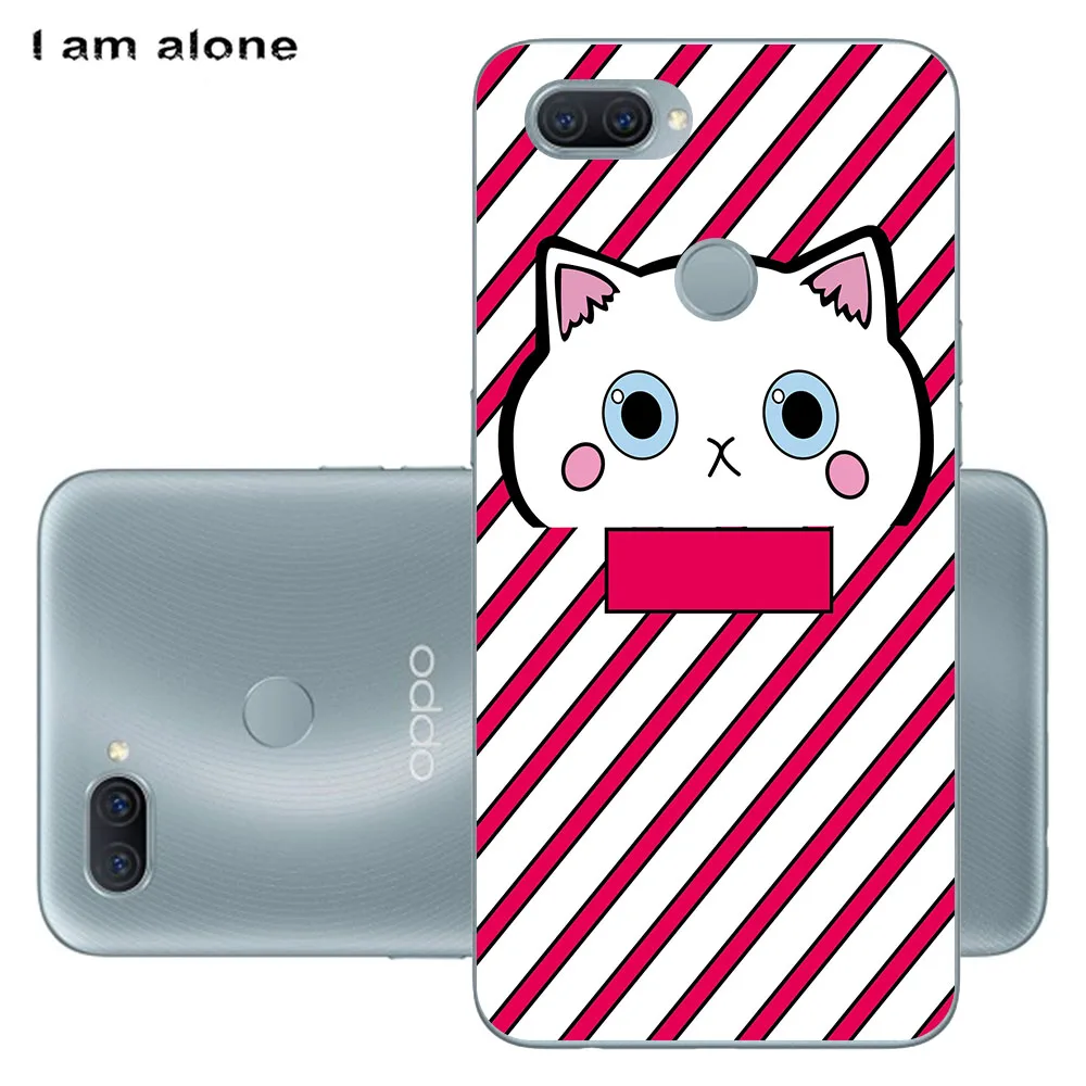 i am alone phone case for oppo a7 a7n a7x ax5 ax7 fashion color cute cartoon printed paint mobile free global shipping