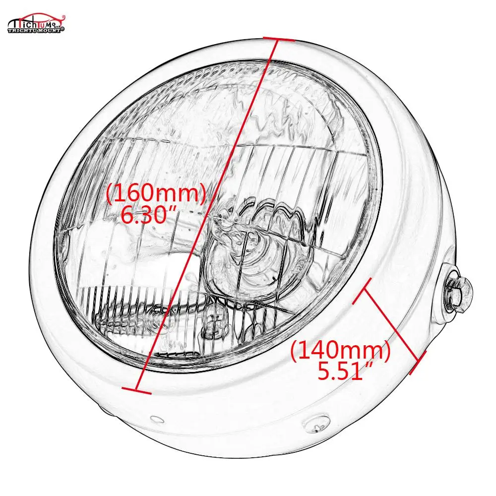 

Universal 7 Inch Front Headlight Motorcycle Head Lamp Black Metal Retro Halogen For Yamaha Suzuki Cafe Racer Bobber Custom
