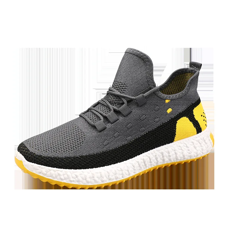

High Quality Men Shoes Comfortable Mens Casual Shoes Breathable Lightweight Sneakers Black Red Yellow