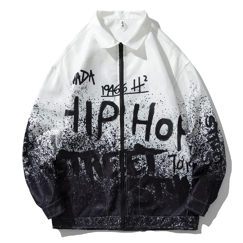 

2020 Autumn New Clothes Men Bomber Jackets Outwear mens Flame Skull Printed Jacket Japanese Streetwear Zip Up Hommes Veste Kurtk
