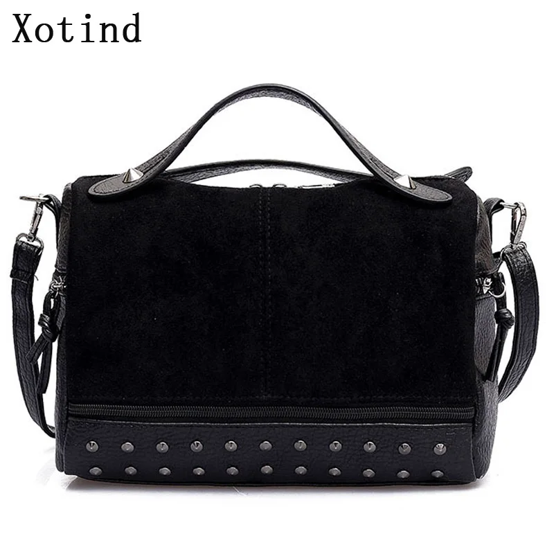 Сумочка из матовой искусственной кожи с заклепками в стиле ретро модные