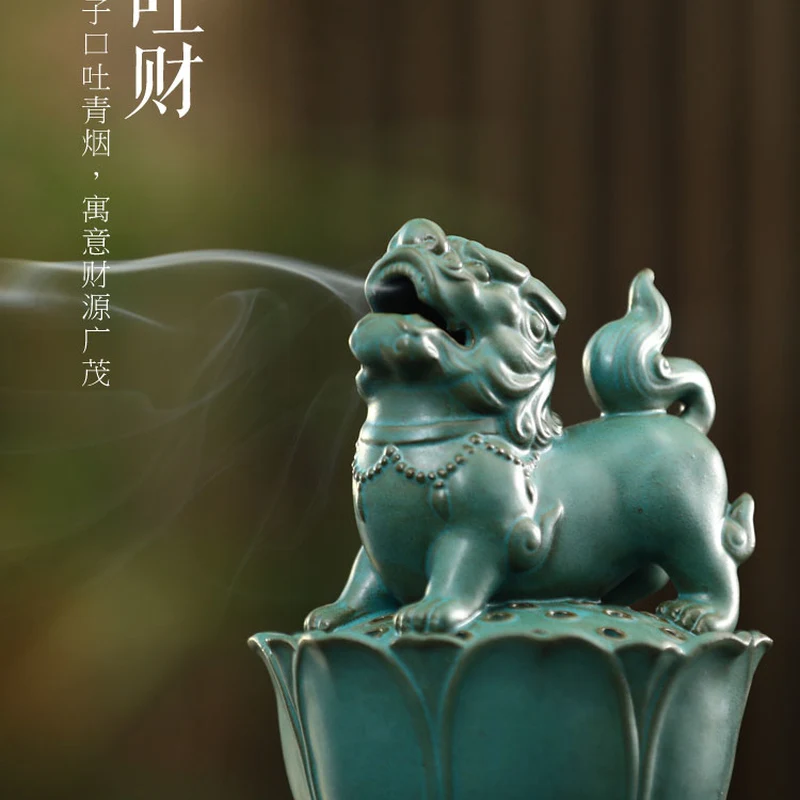 Lotus Chinese Incense Burner Ceramic Home Zen Holder Smoke Fountain Queimador De Incenso Temple Decoration EF50XL | Дом и сад