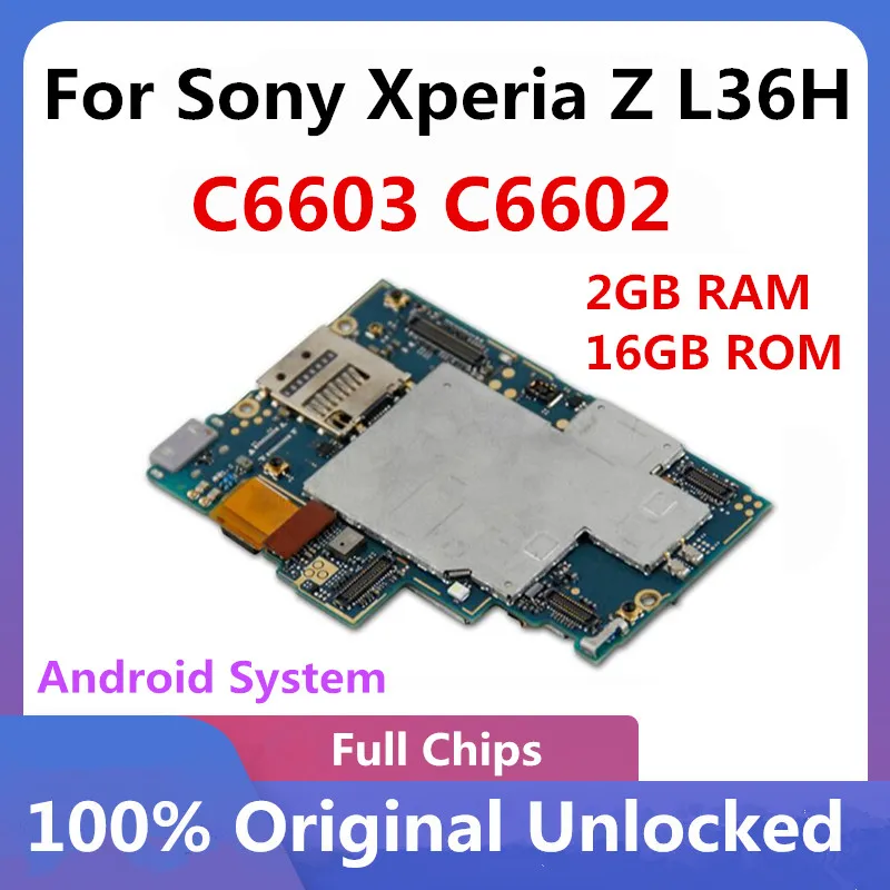 Оригинальная материнская плата для Sony Xperia Z L36H C6603 C6602 разблокировки с полным
