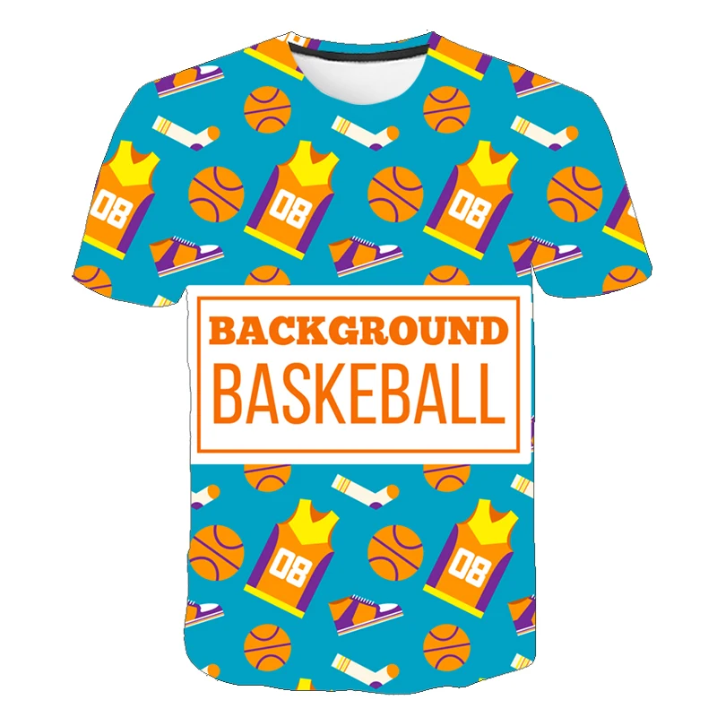 

New Children Cartoon Basketball Printed Funny T Shirt Kids Summer Tops Baby Girls Boys Casual Harajuku Round Neck Short Sleeve