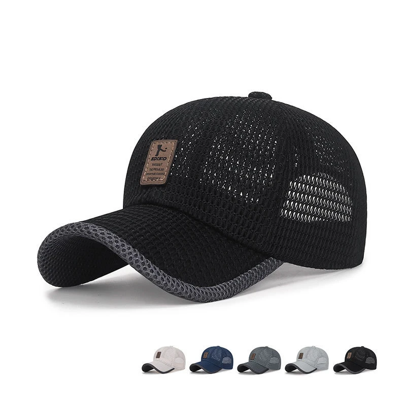 

2021 The NEW Fashion Summer Unisex Male Fishing Baseball Caps Female Mesh bBreathable Snapback Hats Black Casual Sport Cap