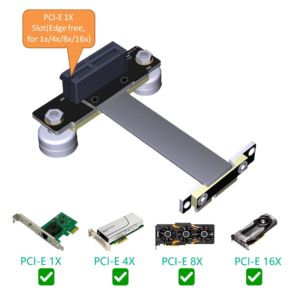 

Удлинительный кабель PCI-e PCI Express 36PIN 1X (двойное вертикальное направление 90 градусов) с магнитной ножкой