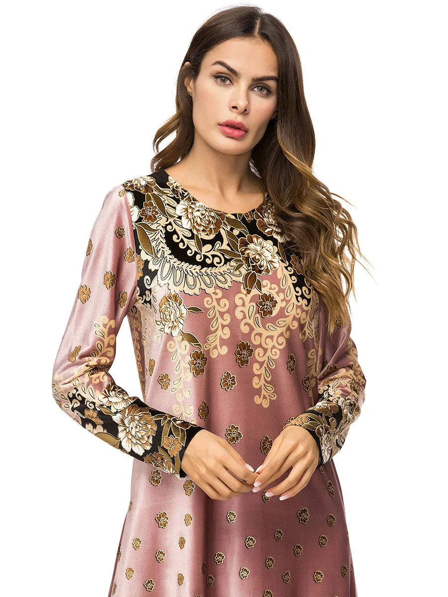 Мусульманская Этническая Женская одежда трапециевидные макси платья абайя